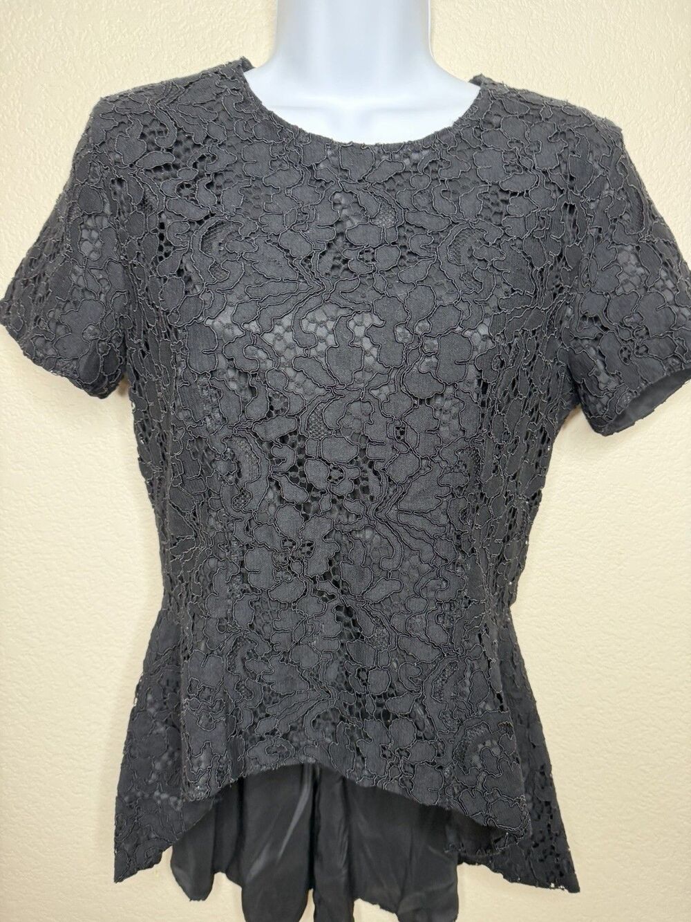 SACHIN + BABI NEW NWT Lace Peplum TopBlack Sz S zip Lined Classic - Picture 6 of 11